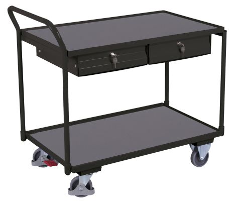 Wózek stołowy z 2 powierzchniami użytkowymi i 2 szufladami - 4