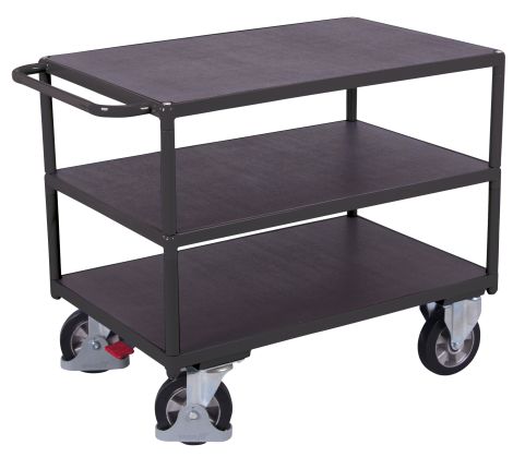 Wózek stołowy do ciężkich materiałów z 3 półkami antypoślizgowymi - 3