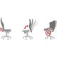 Obrotowe krzesło biurowe z oparciem siatkowym bez zagłówka - 3