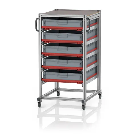 Wózki systemowe do pojemników Euro 80 x 60 Wysokość 134 cm - 4