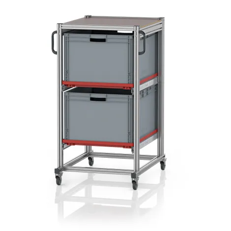 Wózki systemowe do pojemników Euro 80 x 60 Wysokość 134 cm