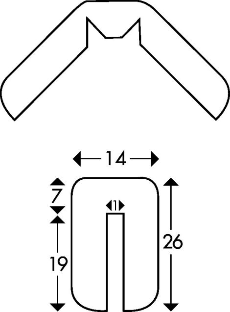 Osłona narożna Typ W 19/14 5 m - 2