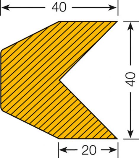Osłona narożna - trapez 40/40
