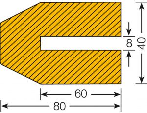 Osłona narożna profila 8mm - trapez 40/80