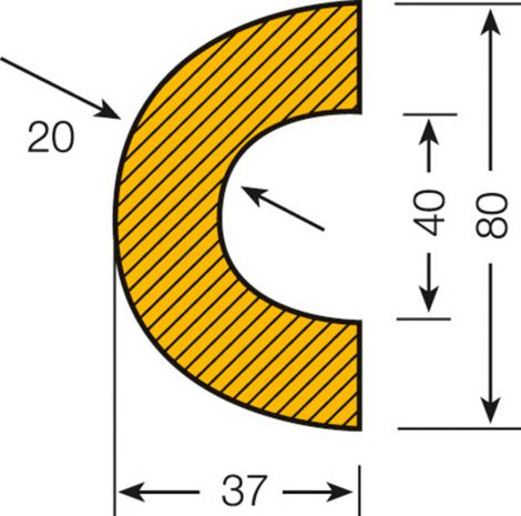 Osłona ostrzegawcza dla rury - średnica Ø 30-50 mm
