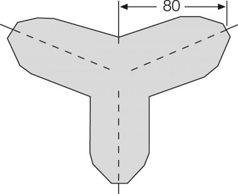 Osłona narożna - narożnik zewnętrzny potrójny trapez 40/40
