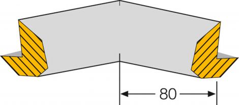 Osłona narożna - narożnik wewnętrzny podwójny trapez 40/40