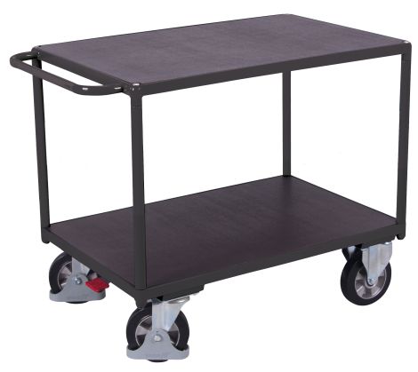 Wózek stołowy do ciężkich materiałów z 2 półkami antypoślizgowymi - 2
