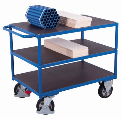 Wózek stołowy do ciężkich materiałów z 3 półkami antypoślizgowymi - 2