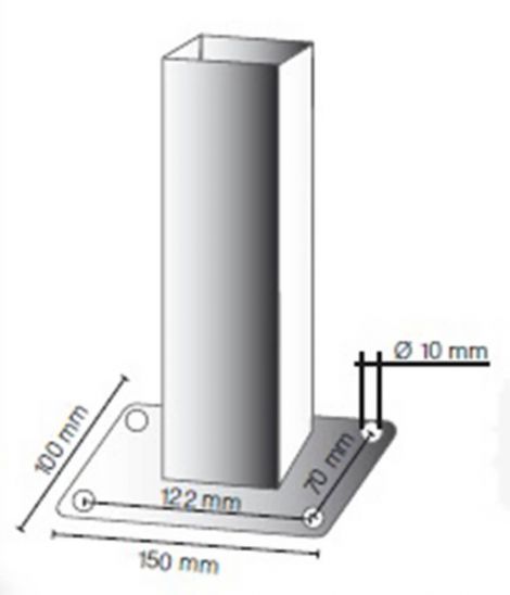 Słupek parkingowy kwadratowy stacjonarny, do przykręcania - 2