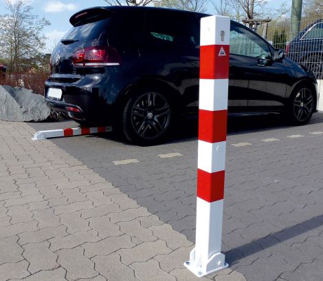 Słupek parkingowy kwadratowy składany, do przykręcenia, z wkładką patentową - 3