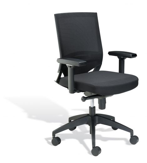 Obrotowe krzesło biurowe z oparciem siatkowym bez zagłówka
