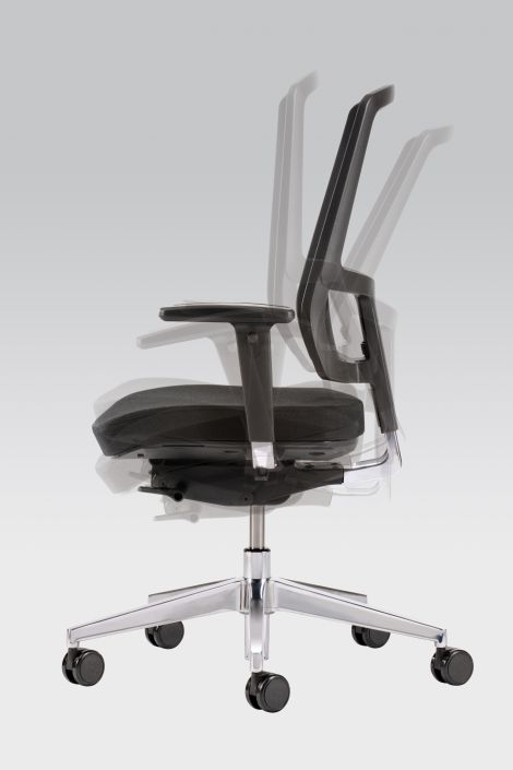 Obrotowe krzesło biurowe Net Line z oparciem siatkowym i zagłówkiem - 2